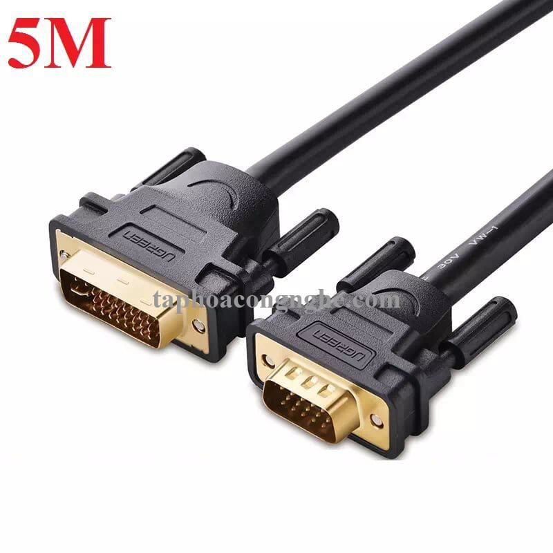 Ugreen 11678 5M màu Đen Cáp chuyển đổi DVI 24 + 5 sang VGA DV102 30011678
